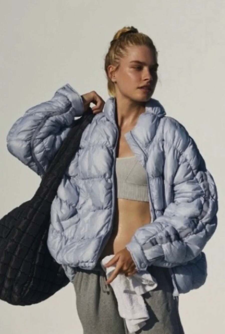 Free People NEW Pippa Scrunchy Glossy Packable Puffer Jacket, Fits S or M